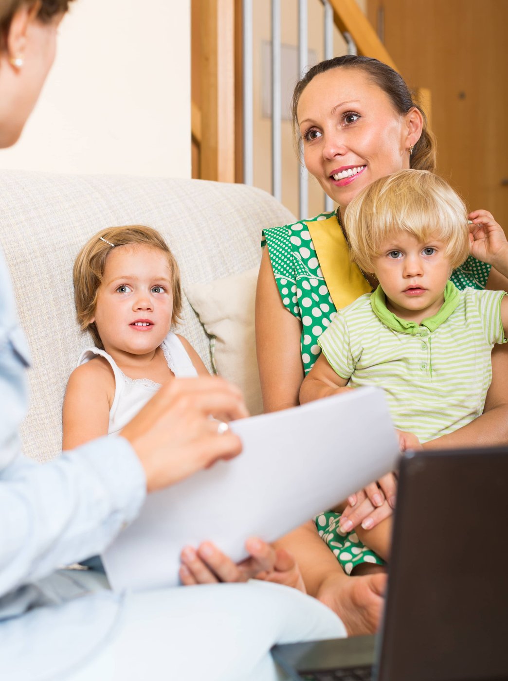 Attorney speaking with family about legal options